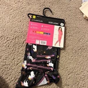 Cuddl Duds Black Thermal Set with Unicorns